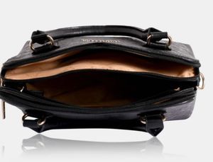 Embossed Floral Black Handbag