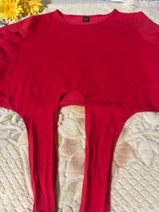 Shein Red Cut-Out Top