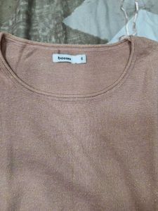 Chic Rose Gold Sparkle Knit Sweater