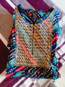 Blue Embroidered Kurta