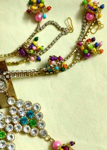 Earrings with Hair Chain