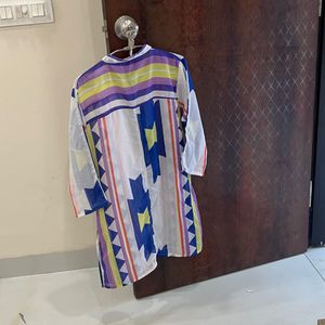 Vibrant Geometric Print Kurta Top