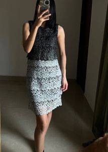 Vintage Metallic Tiered Mini DRESS