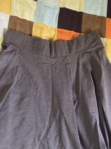 Dark Grey Flared Mini Skirt