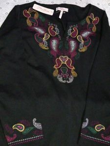 Stylish Black Embroidered Top
