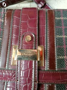 DUNE LONDON BAG Chic Plaid &amp; Croc Embossed Shoulde