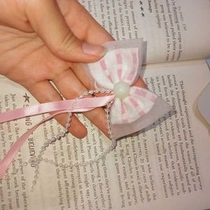 Cute Pink Gingham Bow Hair Clip