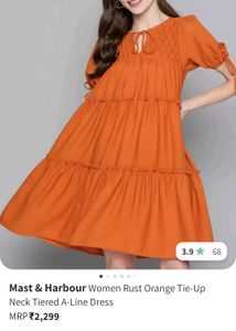 Tiered Orange Dress