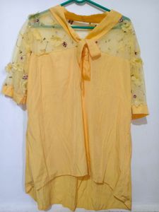 Chic Yellow Floral Sleeve Top