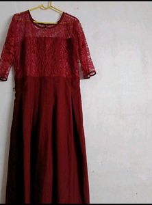 Elegant Lace Sleeve Maxi Dress