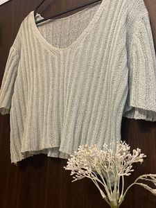 sky blue Cardigan pullover top
