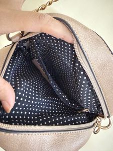 Round Crossbody Bag with Chain Strap