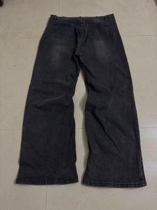 Grey Wide Leg Jeans