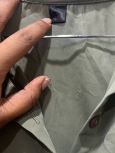 Chic Olive Green Button-Up Shirt