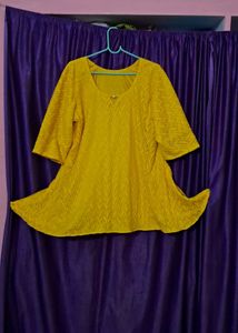 Yellow Aline peplum top