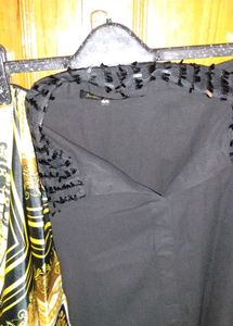 Elegant Black Kurta with Scarf