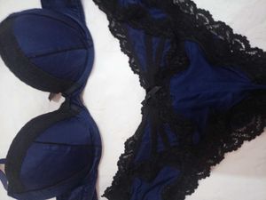 Elegant Blue Lace Bra Set