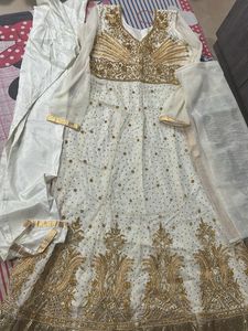 Elegant Embroidered Anarkali suit with legging and