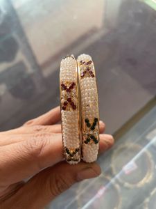 Elegant Pearl &amp; Stone Bangles