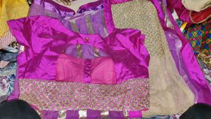 Elegant Purple Silk Saree with Embellished Border