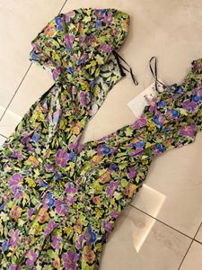 Zara floral Print Wide-Leg Jumpsuit