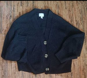 Stylish Black Cardigan Sweater