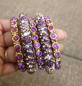 Purple Colour 2.4 Size Bangles