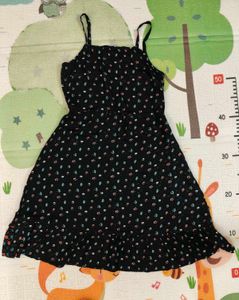 Women Fit And Flare Black Knee Length Dress