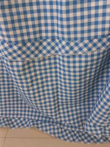 Blue Gingham Tiered Maxi Skirt