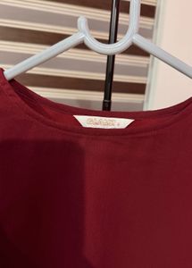 Maroon Ruffle Sleeve Top