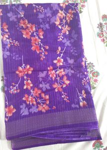 Beautiful Purple Floral Saree