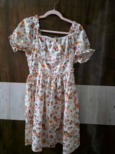Floral Print Square Neck Dress