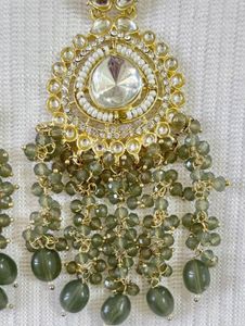 Designer Partywear Long Stone Studded Earrings