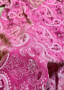 Pink Paisley Kurta Set with Striped Pants