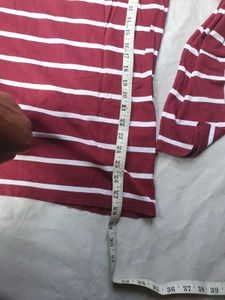 Red &amp; White Striped Long Sleeve Top