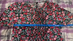 Zara - Floral Smocked Blouse