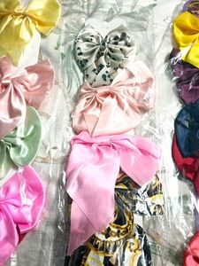 Set of Assorted Satin Bow Hair Clips