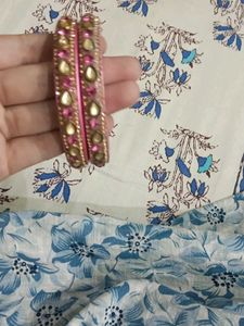 2 Pink Stone Work Bangles