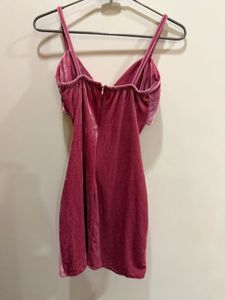 Velvet Crossover Bodycon Mini Dress with Cutouts