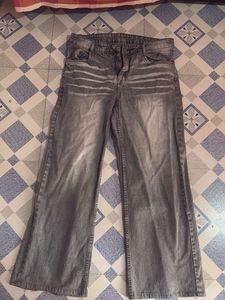 Stylish Grey Wide Leg Jeans