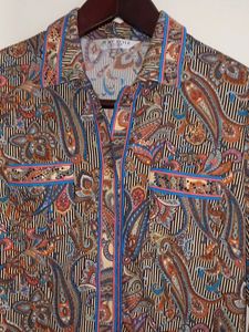 Full Sleeves Multicolored  Shirt With Diamond Work
