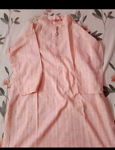 Peach Mandarin Collar Top