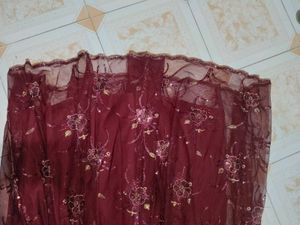 Sequin Embellished Burgundy Hooded Top