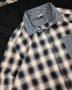 Plaid Shirt with Contrasting Details