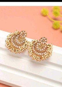 Elegant Pearl &amp; Gold Earrings