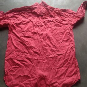 Stylish Men's Red Casual Shirt Need Ironing