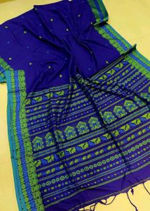 Brand New Vibrant Blue Ethnic Dolabedi Saree