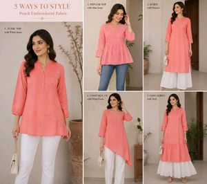 🇳🇿💫🎀Peach Georgette Embroidered Unstitched