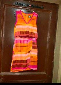 Striped Sleeveless wrap Dress imported 32-34