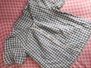 Cute Gingham Puff Sleeve Top